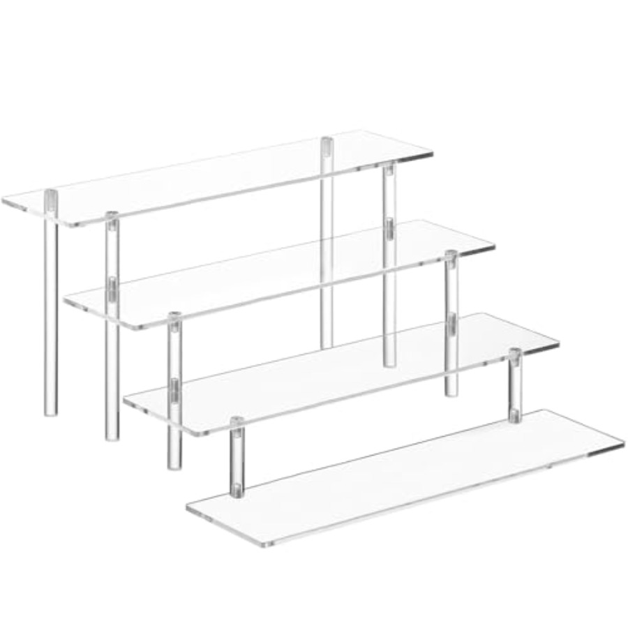 Display Risers Set - حامل عطور أكريليك بأربعة مستويات، رفوف